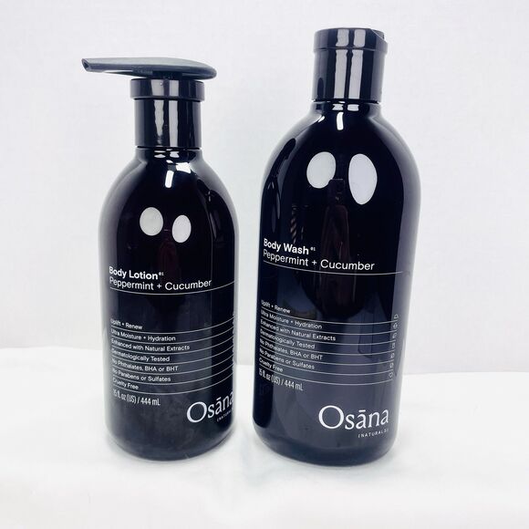 Osāna Other - 2 Piece OSANA NATURALS Uplift Renew Body Lotion & Body Wash Peppermint Cucumber